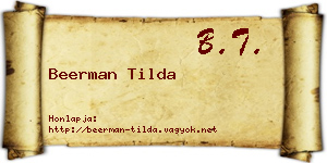 Beerman Tilda névjegykártya